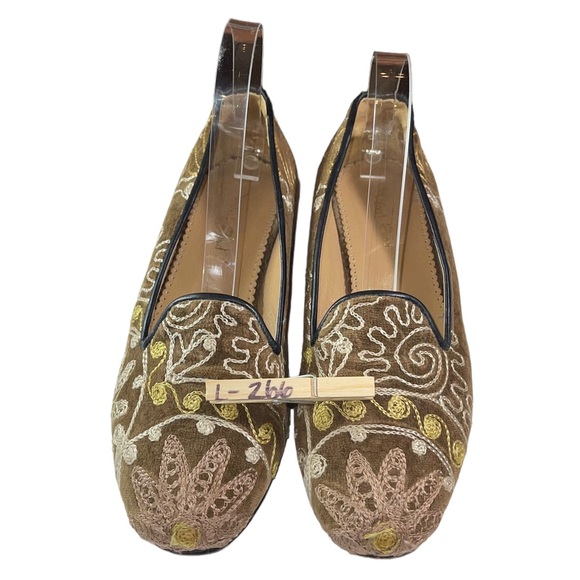 Velvet Road Brown Tan Gold Embroidered Ballet Flats womens shoes size 7.5 - Picture 15 of 15